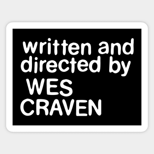 Written and directed by Wes Craven Sticker